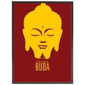 Quadro Buda Lo Que Más Lhama Mi Atención 33X24 C/Vidro Preta