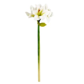 Amarilis Branca Planta Artificial 63X19Cm Haste Permanente