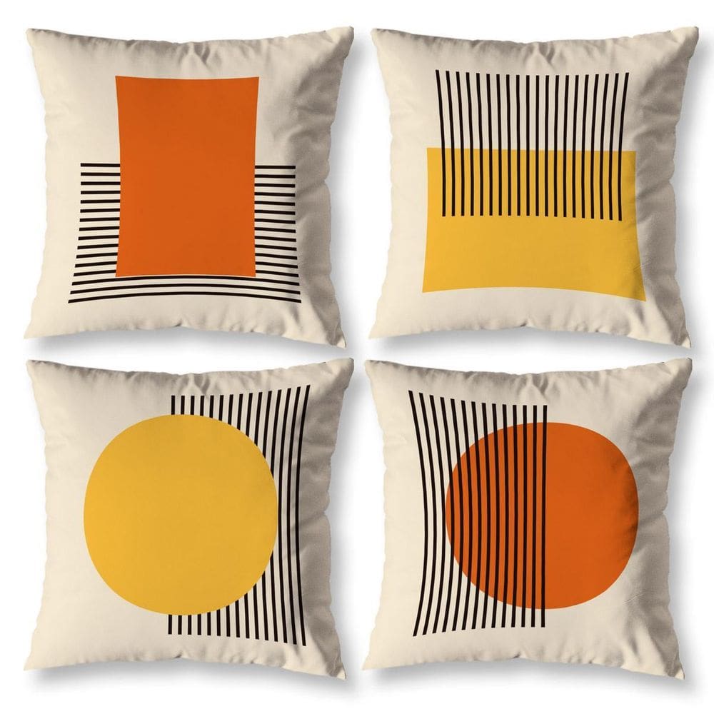 Kit 4 Capas De Almofada Sala 40Cm X 40Cm Estampadas Listras