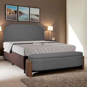 Kit Cabeceira e Calçadeira Império King Size para Cama Box 195cm Bouclê Facto - SOFA STORE