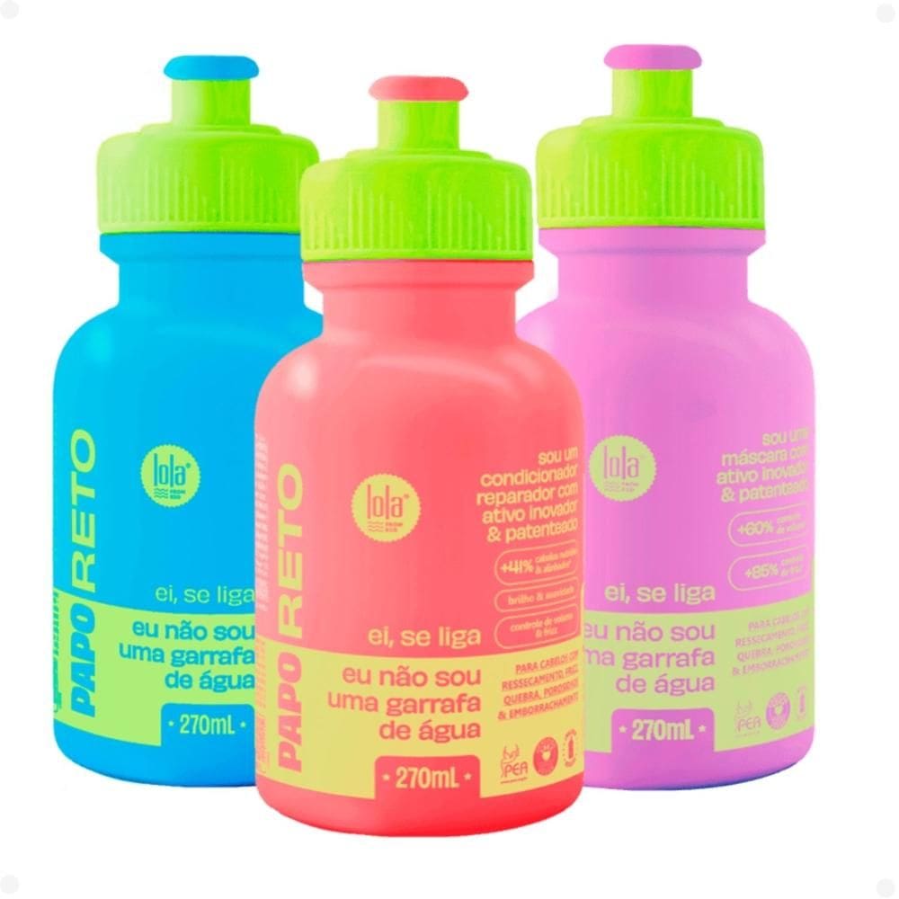 Kit Lola From Rio Papo Reto: Shampoo, Condicionador e Máscara 270ml