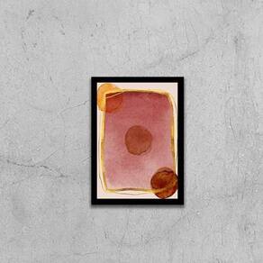 Quadro Abstrato Tons Marsala I 45X34 Com Vidro Moldura Preta