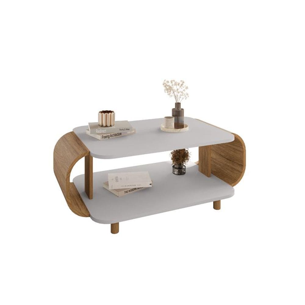 Mesa de centro Floripa Off-White/Cinamomo - Bechara