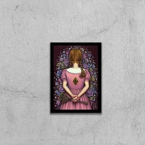 Quadro Surrealista Menina Com Chave 24X18Cm