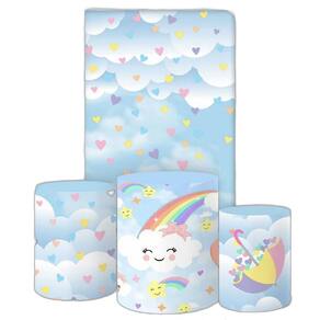 Painel Retangular E Capas Sublimado Chuva De Amor Fkpc-473