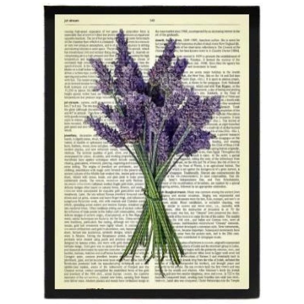 Quadro Decorativo Lavanda 45X34Cm Com Vidro - Madeira Preta