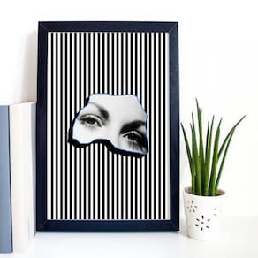 Quadro Fotografia Colagem Olhos 24X18Cm - Com Vidro