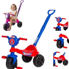 Carrinho Triciclo de passeio Com Pedal infantil Criança Motoca Kemotoca Suporta 16Kg