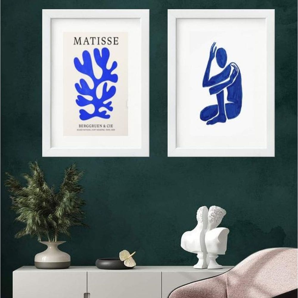 Kit 2 Quadros Art Blue Matisse - 60X48Cm