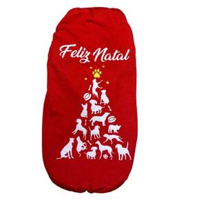 Roupa Para Cães E Gatos - Camiseta Árvore Dog Natal M