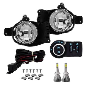 Kit Farol de Milha Neblina Onix 2012 até 2014 Prisma Cobalt e Spin 2013 até 2015 Botão Painel Bipartido Azul + Kit Lâmpada Super LED 6000K