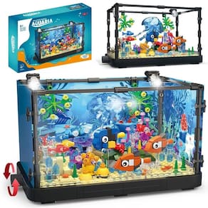 Conjunto de blocos de construção para peixes com iluminação compatível com Lego