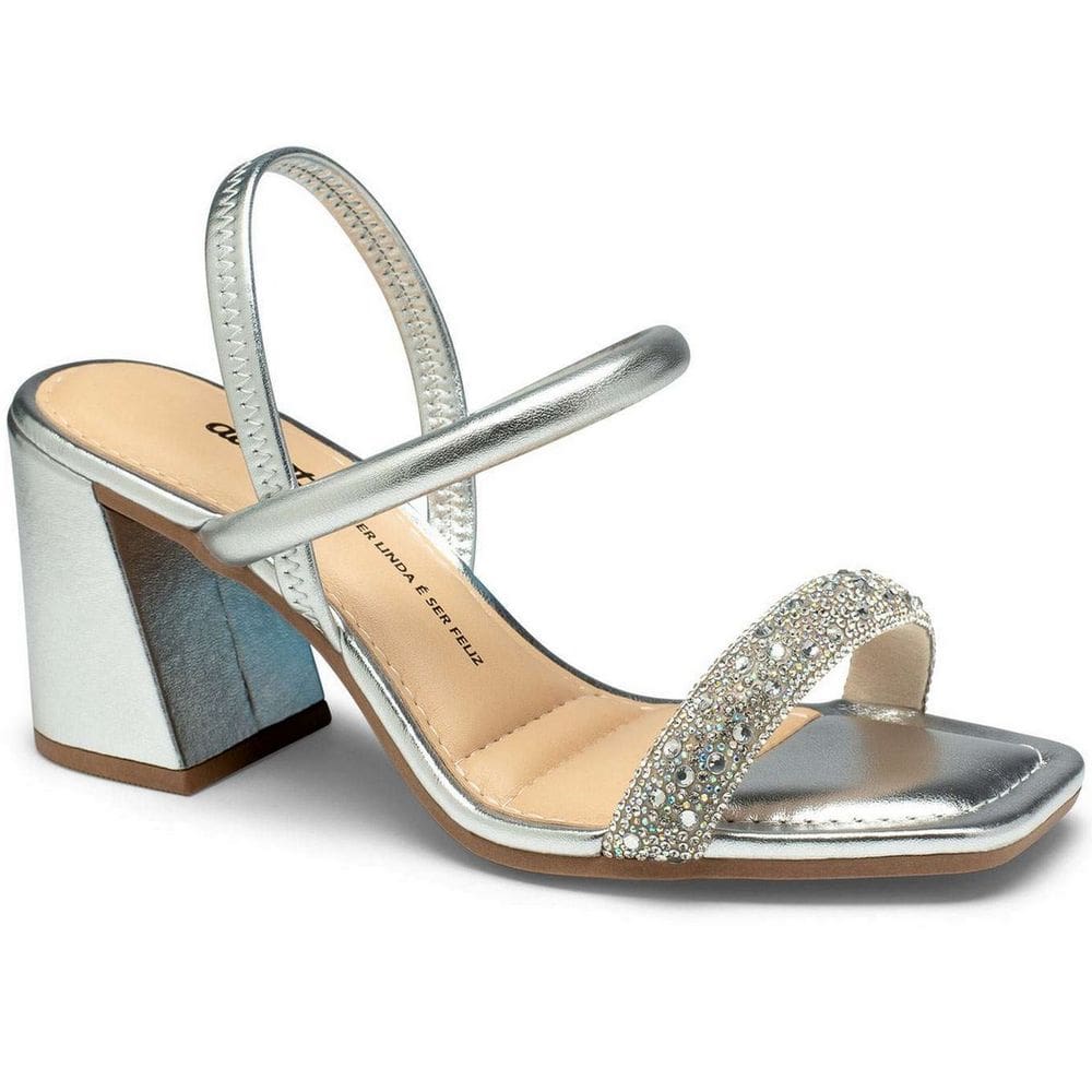 Sandália Feminina Dakota Metalizada Strass Calce Facil Y7641