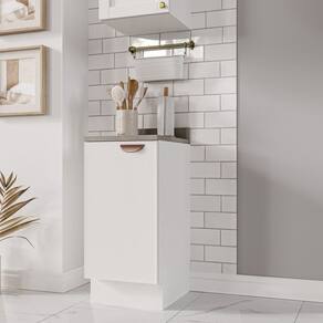 Balcão 1 Porta 40cm com Tampo Arizona Cabecasa Madeiramadeira Branco/Cobre