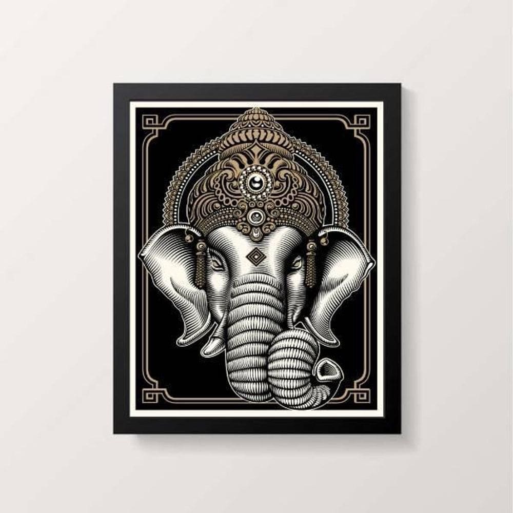 Quadro Decorativo Elefante Ganesha 24X18Cm