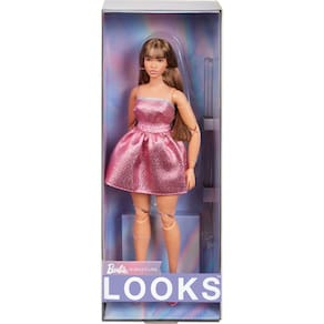 Boneca Barbie Looks colecionável nº 24 com cabelo castanho e moda
