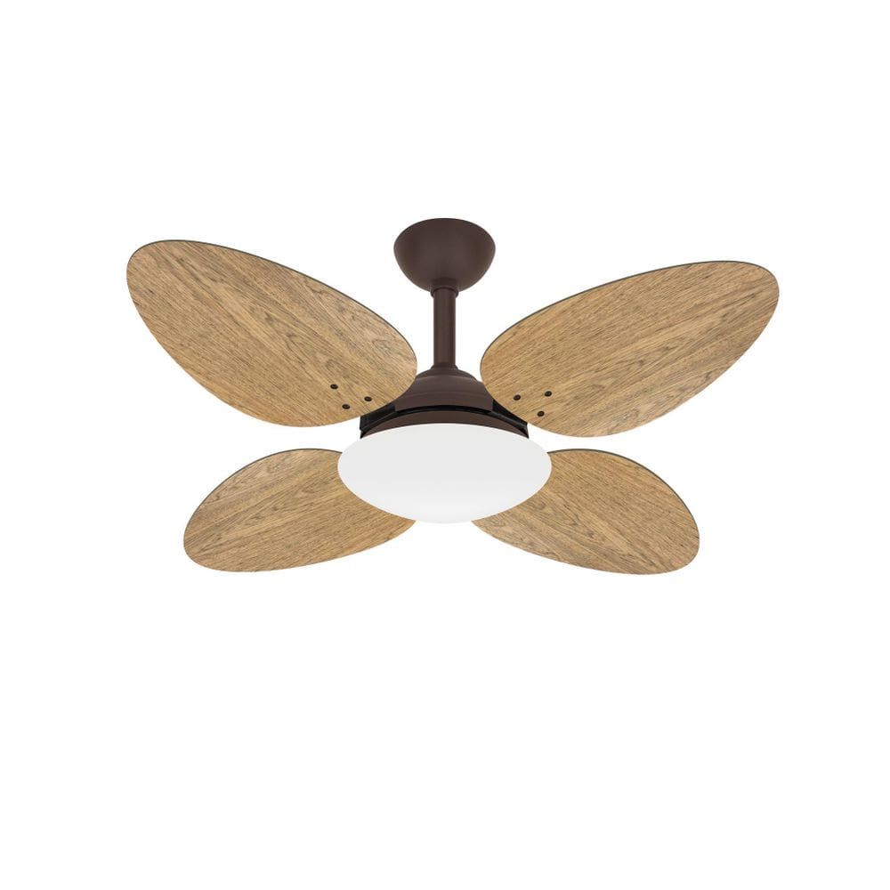 Ventilador Teto Turbo Marrom 4 Pás Freijó Trevo Ventax 220V