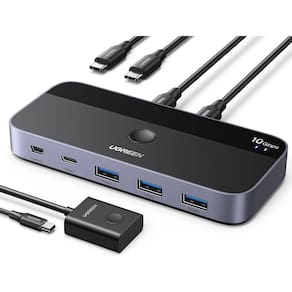 Interruptor USB UGREEN Interruptor USB C 2 computadores Compartilham 4 USB 3.2