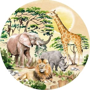 Painel Redondo Tecido Sublimado 3D Safari Frd-5927