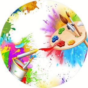 Painel Redondo 3D Sublimado Pintando O 7 Frd-698