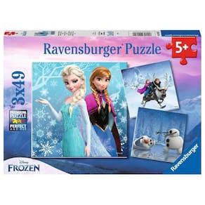 Conjunto de quebra-cabeças Ravensburger Disney Frozen Winter Adventures 3x49 unidades