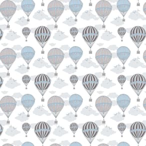 Kit 2 Rolos Papel De Parede Adesivo Infantil Balão Azul 3,0M