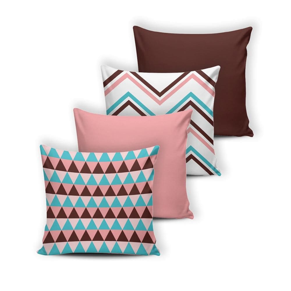 Kit 4 Capas De Almofada Modern Print 42 Cm X 42 Cm - 007