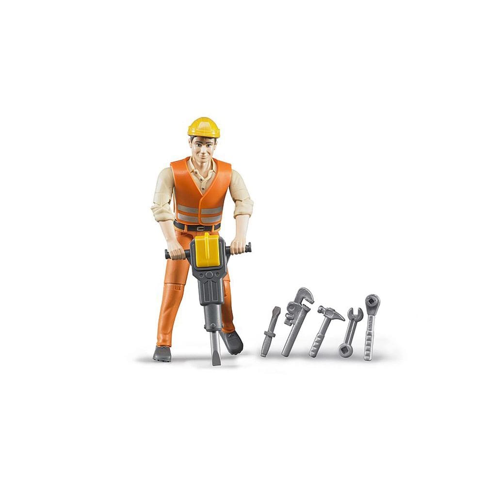 Action Figure Bruder Construction Worker com acessórios