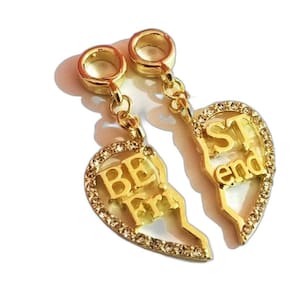 Berloque Best Friends Para Pulseira Folheado a Ouro 18k