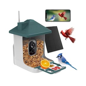 Alimentador inteligente de pássaros Aprilmin com câmera AI Identify 2K Video