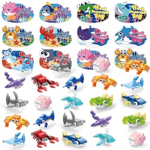 Blocos de construção DIYDEC Valentines 30 unidades de animais marinhos
