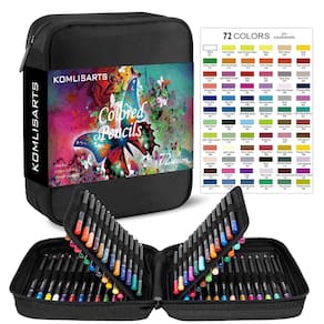 Conjunto de lápis de cor KOMLISARTS Color com livro de colorir 72 unidades