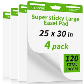 Almofada de cavalete YEECOK Sticky 63,5 cm x 76,2 cm 30 folhas e 4 almofadas