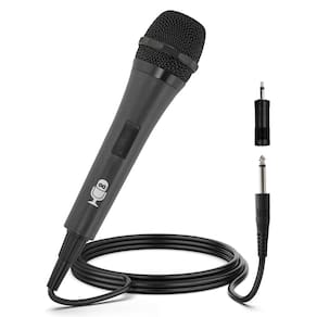 Máquina de canto com microfone com fio para karaokê (preta) - dinâmica