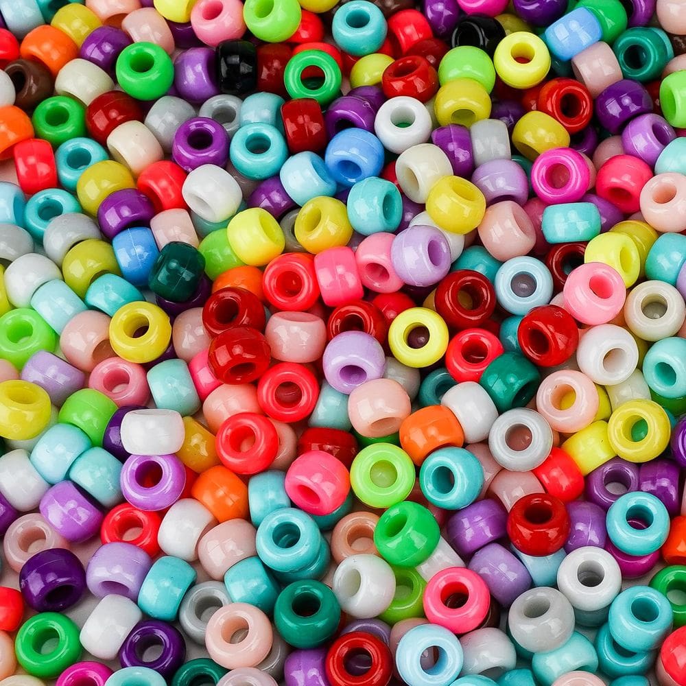 Pony Beads Paodey 1200 unidades de miçangas Kandi de 9 mm para artesanato
