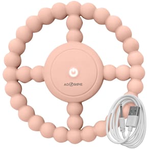 Anéis de dentição Adoripie Vibrating Silicone para bebês 6-18M