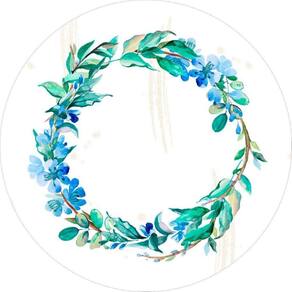 Painel Redondo Tecido Sublimado 3D Floral Frd-5898