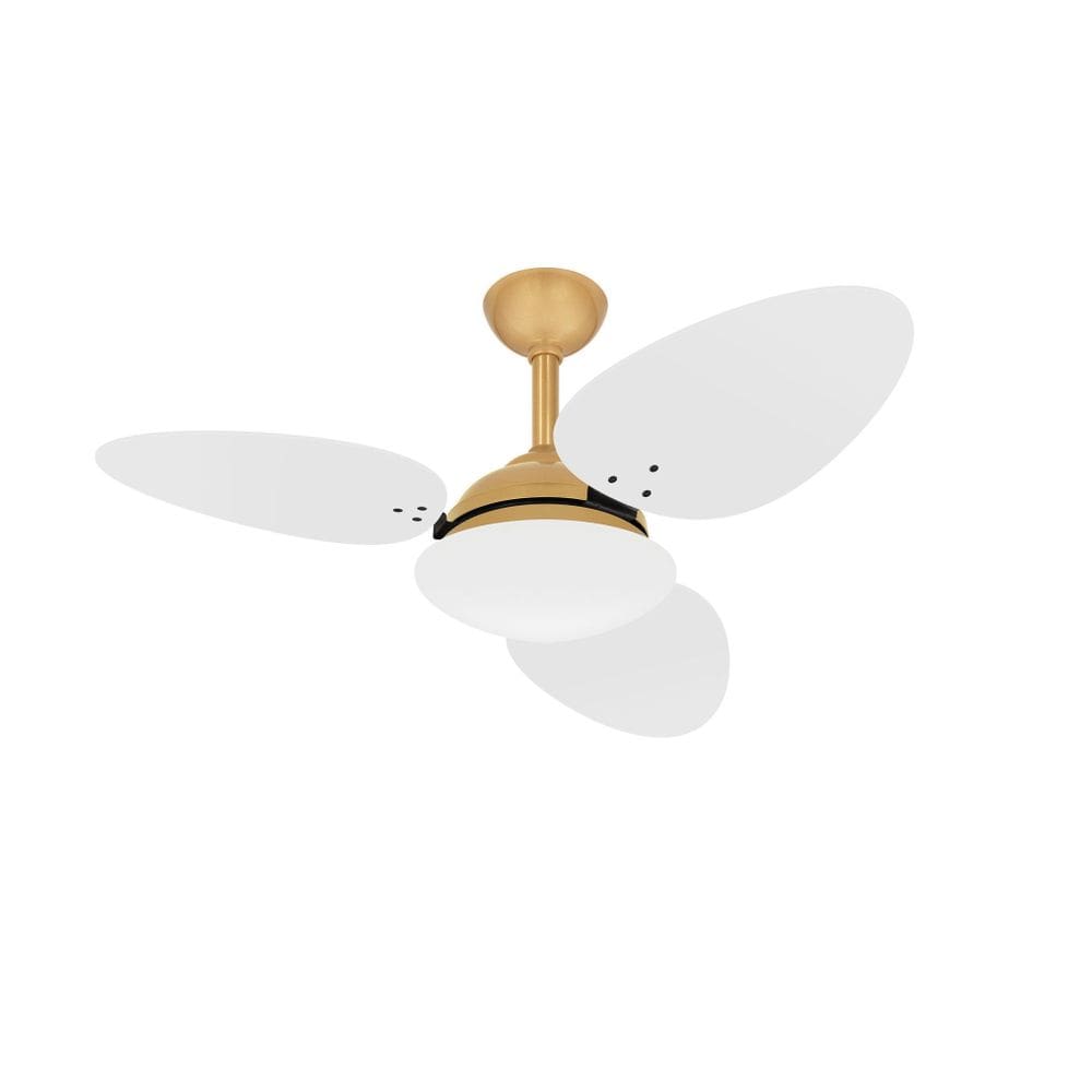 Ventilador Teto Trevo Turbo Dourado 3 Pás Mdf Ventax 220V