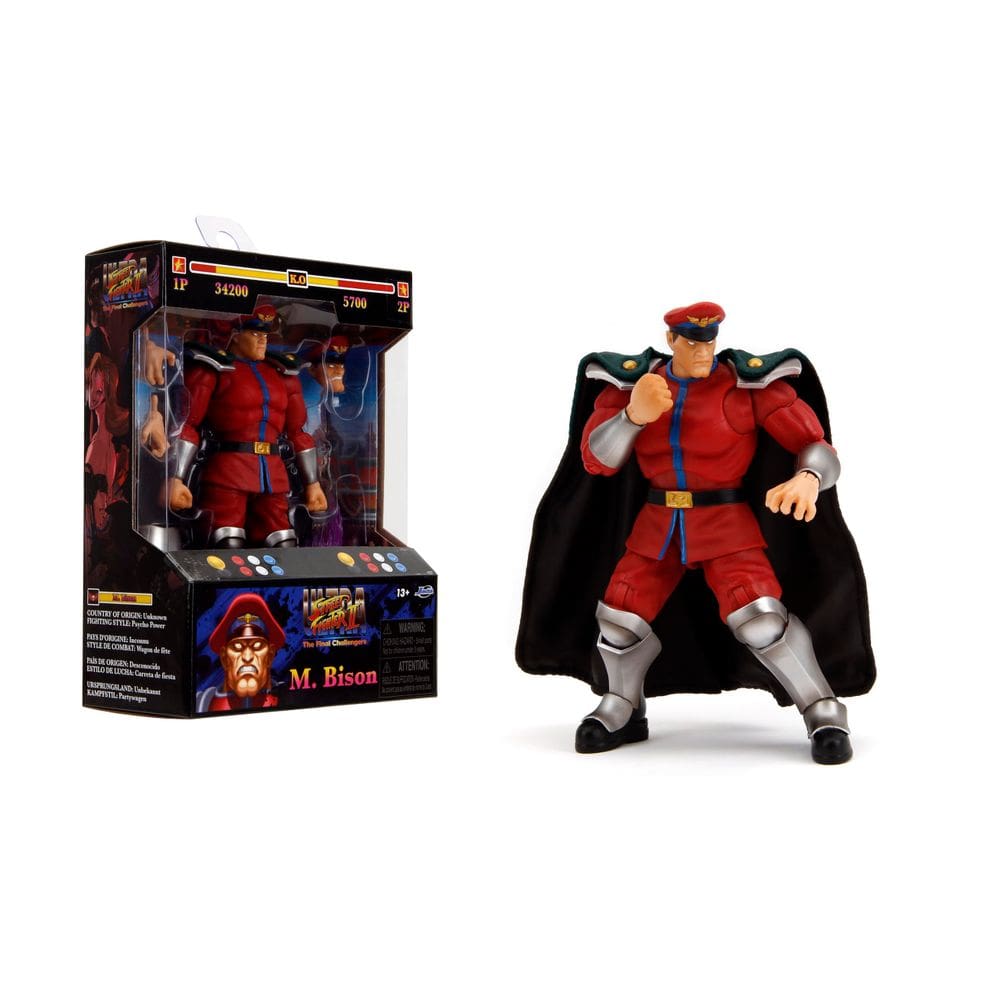 Boneco de ação Jada Toys Street Fighter 6 M. Bison para crianças/adultos