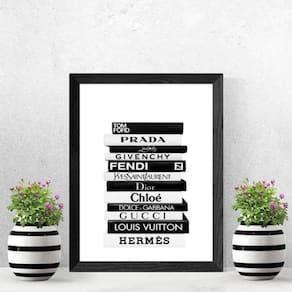 Quadro Livros Da Moda Fashion 24X18Cm - Com Vidro