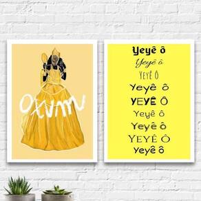Kit Quadros Decorativos Oxum Yeyê 33X24Cm 2 Peças