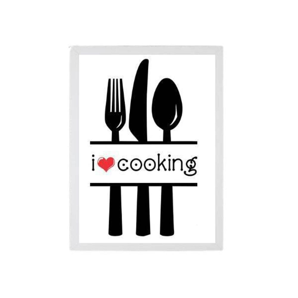 Quadro Decorativo I Love Cooking 24X18Cm