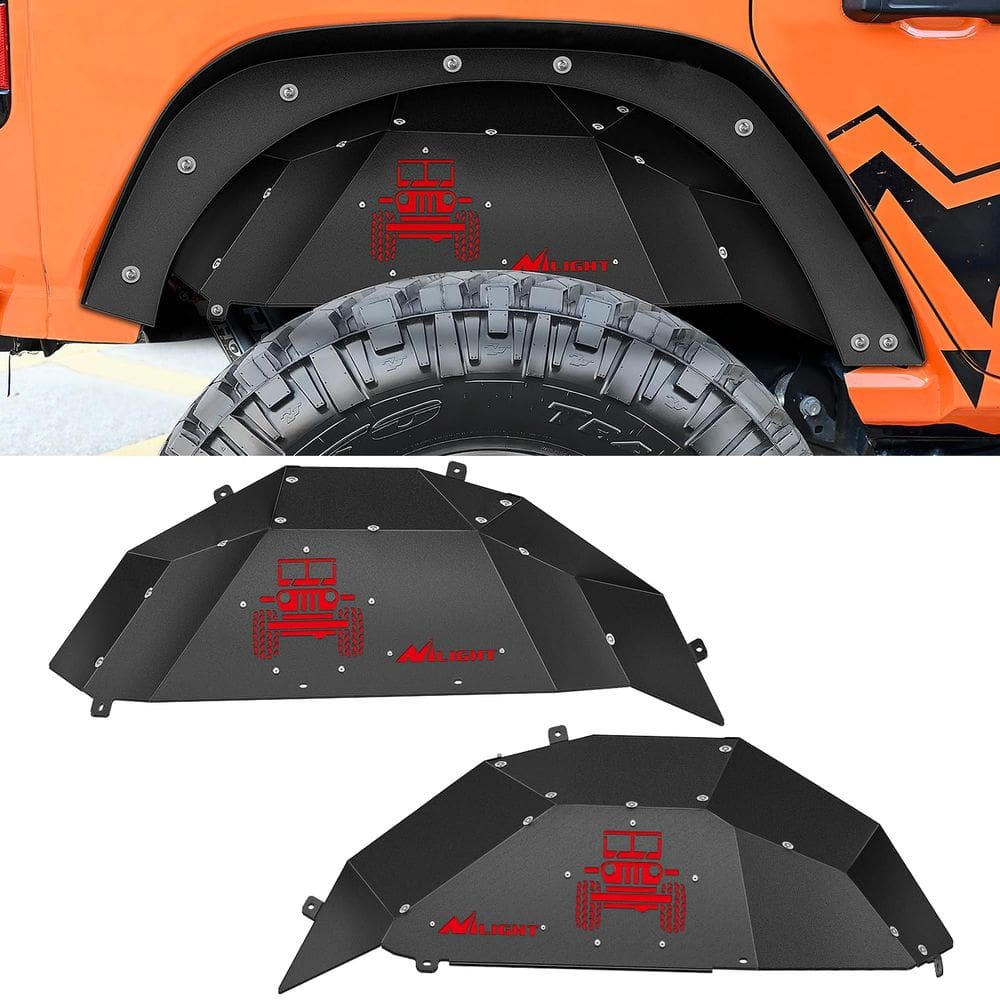 Tampa de roda de aço com forros de pára-choque internos traseiros para Wrangler JL