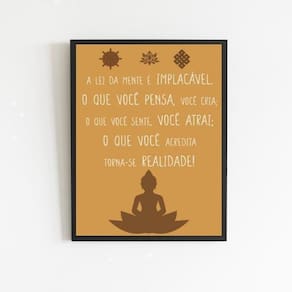 Quadro A Lei Da Mente É Implacável 24X18Cm Preta