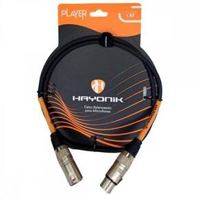 Cabo Para Microfone Player Xlr F X Xlr M 1M Preto Hayonik
