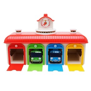 Conjunto de garagem Tayo Rogi Bus para crianças e bebês, meninos e meninas