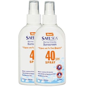 Spray de proteção solar SAFE SEA SPF 40 120 ml, 2 pacotes para adultos