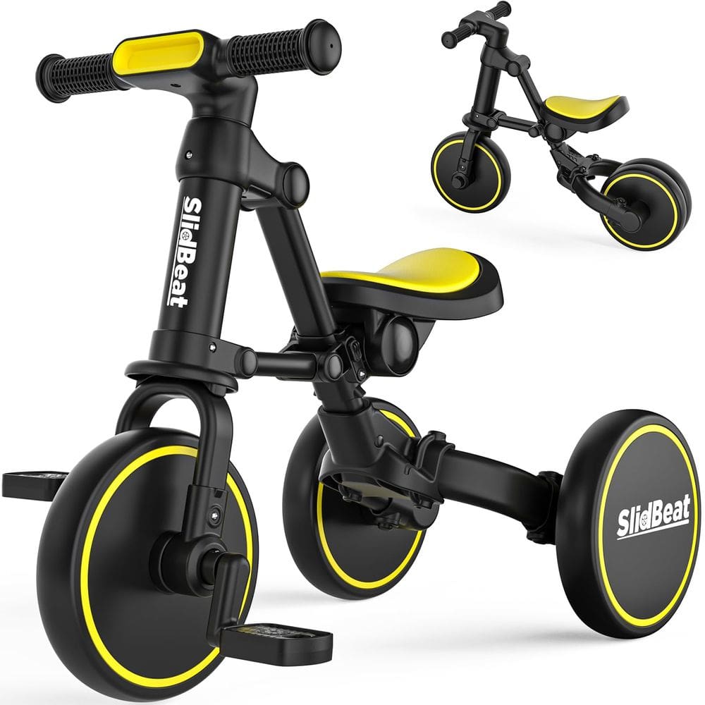 Triciclo infantil SLIDBEAT 5 em 1 por 1-4 anos com roda grande