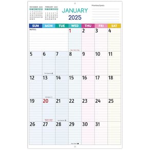 Calendário de parede BowCuk 2025 com impressão grande 37 x 58 cm com fases da lua
