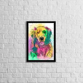 Quadro Decorativo Labrador Multicolorido 24X18Cm
